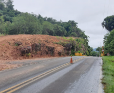 Trecho em obras na PRC-466 em União da Vitória