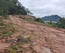 Trecho em obras na PRC-466 em União da Vitória