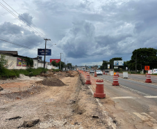 Obra do novo viaduto da BR-376 em São José dos Pinhais