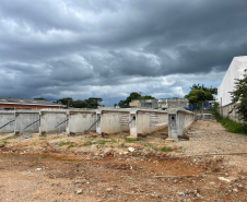 Canteiro de obras do novo viaduto da BR-376 em São José dos Pinhais