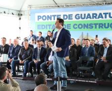 Evento de anúncio do edital da Ponte de Guaratuba