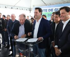 Evento de anúncio do edital da Ponte de Guaratuba