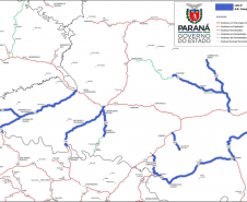 Mapa dos trechos do Lote E Campos Gerais do Proconserva