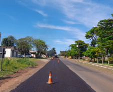Serviços de conservação na PR-497 entre Missal e São Miguel do Iguaçu