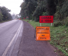 Obra de correção de taludes em União da Vitória