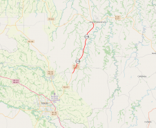 Mapa da PR-239 entre Assis Chateaubriand e Bragantina