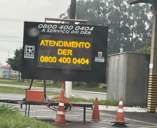 Operações de tráfego rodoviário - painel eletrônico