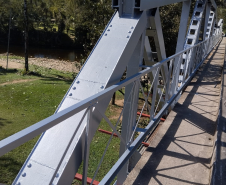 Serviços na ponte sobre o Rio Nhundiaquara em Porto de Cima, Morretes