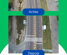 Serviços do Proseg Paraná no km 8 da PR-092, em Curitiba - antes e depois