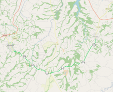 Mapa indicando o trecho da PR-553 atendido