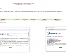 Tela do Compras.gov portal de compras eletrônicas do governo federal