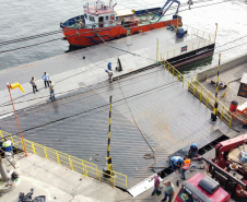 Troca de ponte no ferry boat de Guaratuba