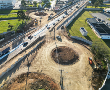 Obras do novo viaduto em São José dos Pinhais