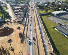 Obras do novo viaduto em São José dos Pinhais