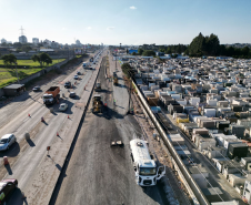 Obras do novo viaduto em São José dos Pinhais