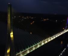 Teste da iluminação cênica da Ponte da Integração Brasil - Paraguai