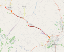 Mapa do trecho da PR-218 entre Arapongas e Astorga