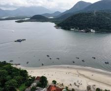 Baia de Guaratuba, local da futura ponte