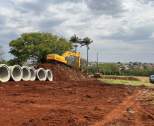 Serviços iniciais do Viaduto da PUC em Londrina 