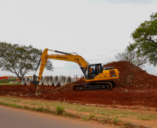 Serviços iniciais do Viaduto da PUC em Londrina 