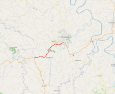 Mapa indicando trecho atendido da PR-281 em Dois Vizinhos