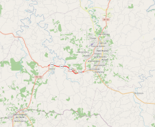 Mapa indicando o trecho da PRC-158 entre Pato Branco e Vitorino