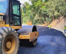 PR-092 em Rio Branco do Sul, pavimento do desvio temporário