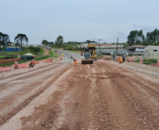 PR-151 Jaguariaíva preparativos para pavimentação