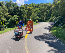 Serviços de sinalização rodoviária na Estrada da Graciosa