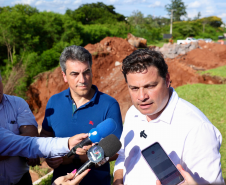 Obra de recuperação emergencial da PR-323 em Umuarama; visita técnica