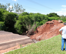 Obra de recuperação emergencial da PR-323 em Umuarama; visita técnica