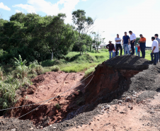 Obra de recuperação emergencial da PR-323 em Umuarama; visita técnica