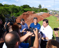 Obra de recuperação emergencial da PR-323 em Umuarama; visita técnica