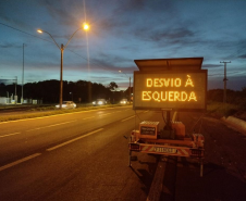 Sinalização provisória na PR-323 em Umuarama