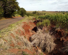 PR-461 em Flórida, trecho atingido por erosão