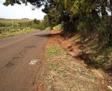 PR-461 em Flórida, trecho atingido por erosão