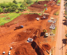 Andamento da obra de implantação do viaduto da PUC