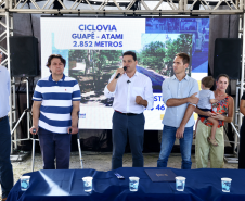 Cerimônia de assinatura da ordem de serviço do contorno municipal de Praia de Leste