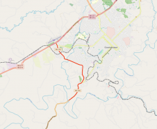 Mapa indicando trecho da PR-170 atendido com serviços de conservação