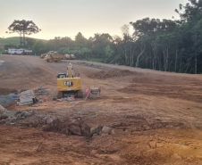 Obra de pavimentação da PR-239 entre Pitanga e Mato Rico