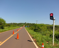 Obra de manutenção da ponte sobre o Rio Xambrê, na PR-490, em Iporã