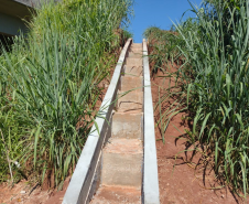 Obra de manutenção da ponte sobre o Rio Xambrê, na PR-490, em Iporã