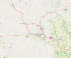 Mapa indicando o Contorno Oeste de Marechal Cândido Rondon