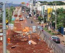 Obras dos novos viadutos de Sarandi