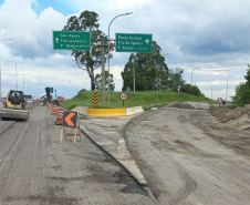 Serviços no viaduto, pista central e vias de acesso