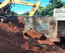 Início dos serviços da obra emergencial na ponte sobre o Ribeirão Paixão na PR-218, entre Paranavaí e Amaporã