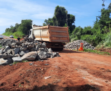 Início dos serviços da obra emergencial na ponte sobre o Ribeirão Paixão na PR-218, entre Paranavaí e Amaporã