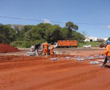 PR-323 em Umuarama, obra emergencial em andamento