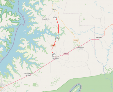 PR-477 entre São Miguel e Missal, mapa indicando o trecho atendido