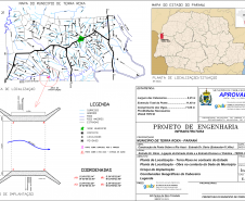 Folha do projeto geométrico da obra